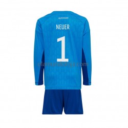 Camisola Alemanha Manuel Neuer 1 Guarda-redes Criança Equipamento Primeiro Copa do Mundo 2022 Manga Comprida
